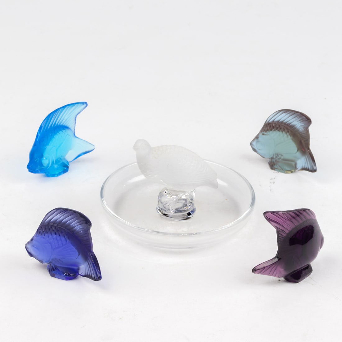 A group of Lalique glass including pin tray and fish (1 of 2)