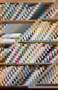 Four shelves of mainly art books: Four shelves of mainly art books, including 'Stubbs'; 'Oskar Kokoschka'; 'Kisling' and 'Sutherland', etc. Provenance: Property from the estate of Mr. Robert Darwin, television and film personality, au