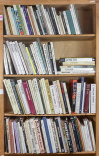 Four shelves of mainly art books: Four shelves of mainly art books, including 'Stubbs'; 'Oskar Kokoschka'; 'Kisling' and 'Sutherland', etc. Provenance: Property from the estate of Mr. Robert Darwin, television and film personality, au