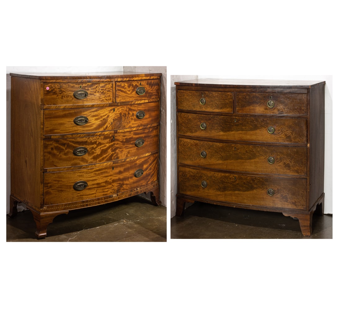 An associated set of Regency bow front chests circa 1820 (1 of 1)