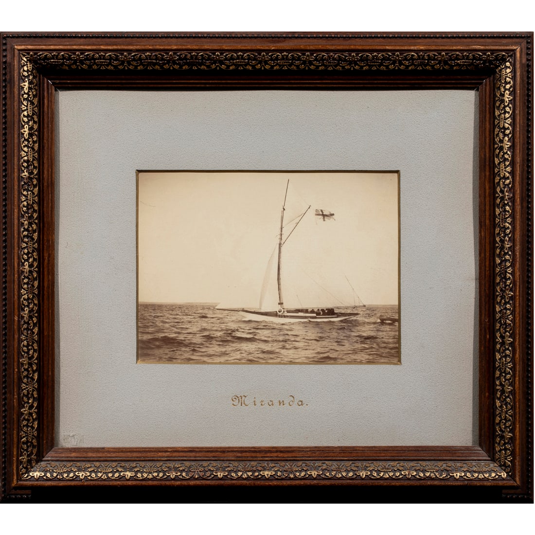 Photograph, American School (20th century): American School (20th century), Yacht Miranda, photograph, overall (with frame): 15.25"h x 17.75"w. Provenance: Ken Brown, Frank's Fisherman, San Francisco.