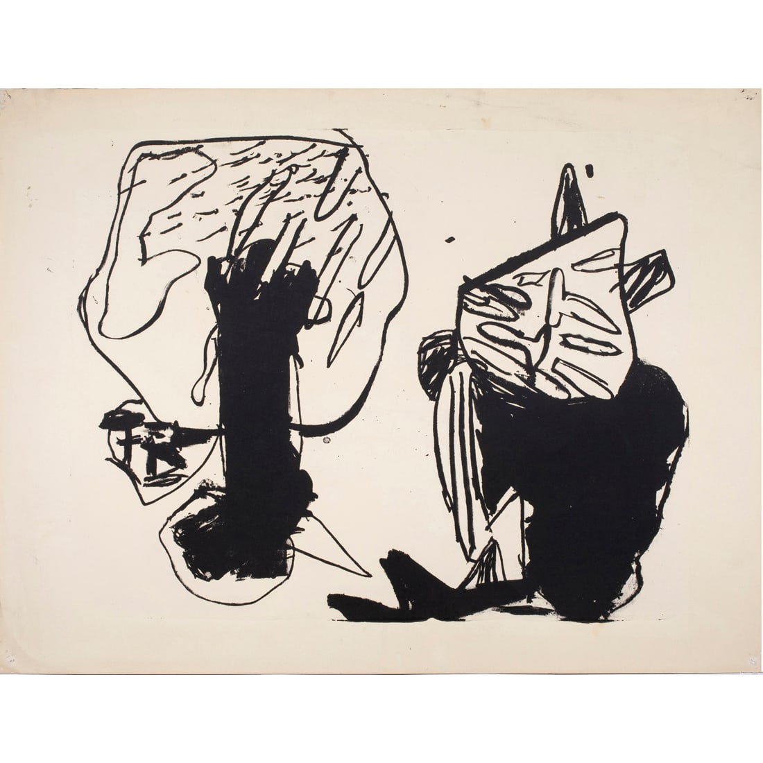 Print, Judith Linhares: Judith Linhares (American, b. 1940), Untitled, 1963, lithograph, unsigned, sheet (unframed): 20"h x 26"w. Provenance: Likely a gift from the artist; Property from the estate of artist Robert Bechtle a