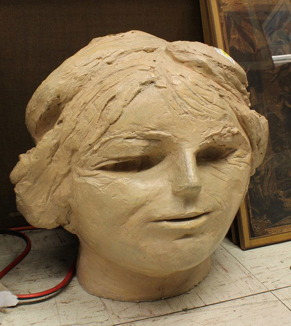 Sculpture by James Kearns: Painted plaster, ''Head of Eve,'' 1963, by James Joseph Kearns (American, b. 1924), signed ''J. Kearns'' lower right, overall: 18.25''h x 18.5''w x 19.5''d. Provenance: Deaccessioned from The Montclai