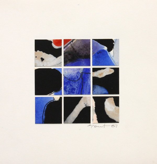 Mixed media, James Grant, Abstract, Contemp.: (Lot of 3) Unframed mixed media collages on paper, Color Interplay III-IX, 1987-1995, all by James Grant (Californian, 1924-1997), each signed ''Grant,'' largest paper: 13''h x 11''w