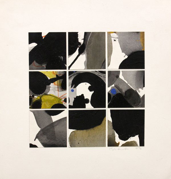 Mixed media, James Grant, Abstract, Contemp.: (Lot of 4) Unframed mixed media collages on paper, Color Interplay X-XIII, 1983-1995, all by James Grant (Californian, 1924-1997), each signed ''Grant,'' largest paper: 22.5''h x 19''w