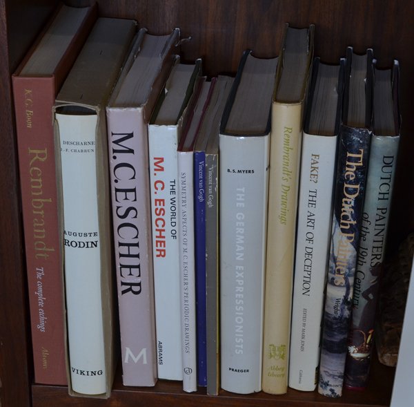 Reference books: (Lot of 12) European art books including Rembrandt, Rodin, M.C. Escher, The German Expressionists, The Dutch Painters