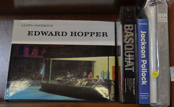 Reference books: (Lot of 4) Books relating to art history including Edward Hopper, Jackson Pollack, Jean-Michael Basquiat, and Whitney Biennial