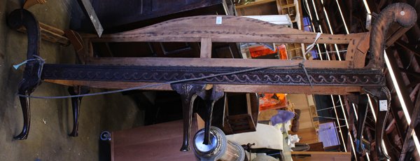 Chippendale style camel back sofa frame: Chippendale style camel back sofa frame, executed in mahogany and having a repeat wave form seat rail rising on cabriole legs, 30''h x 80''w x 22''d Provenance: Unaccessioned property from the Honolul