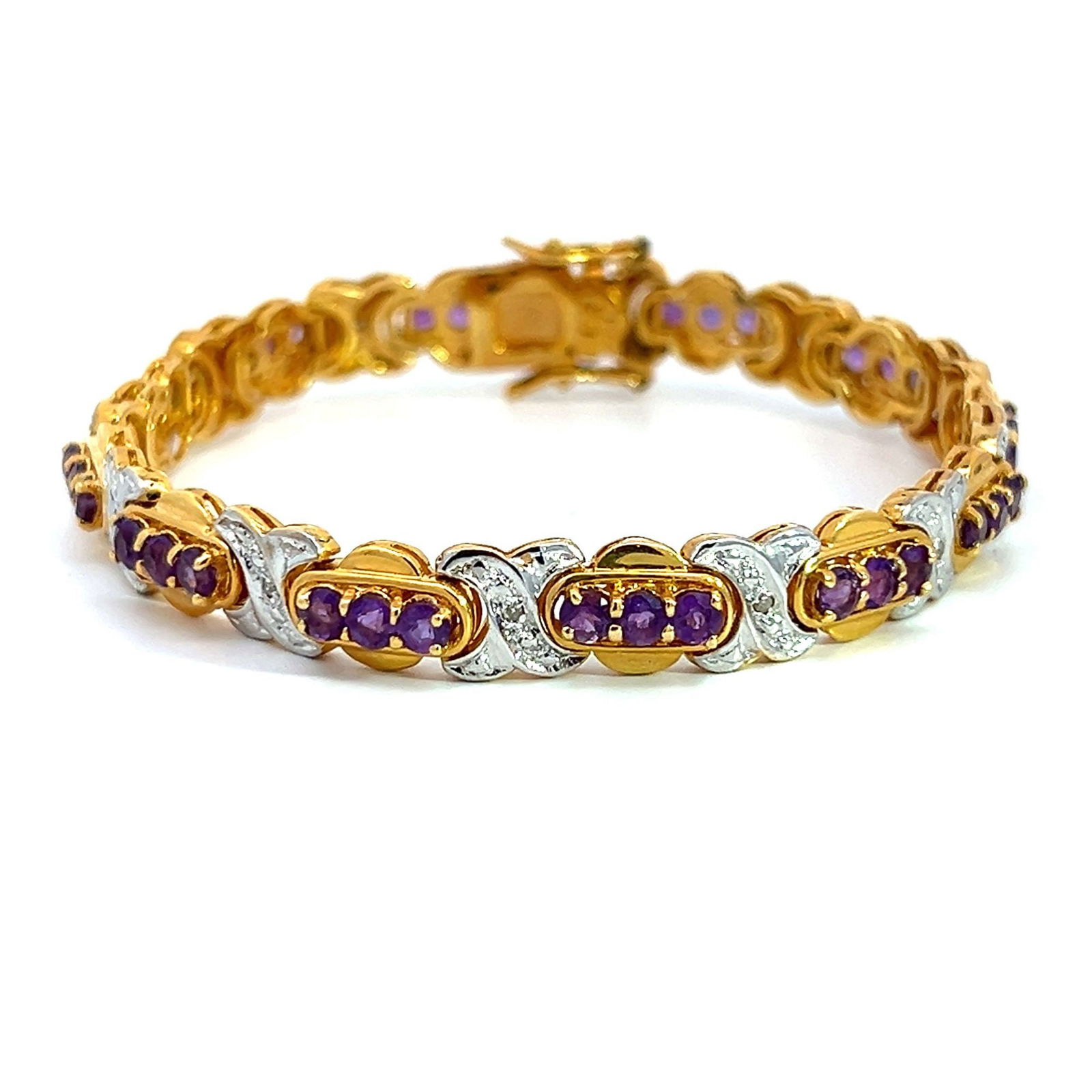 Amethyst Diamond Bracelet over Sterling Silver (1 of 6)