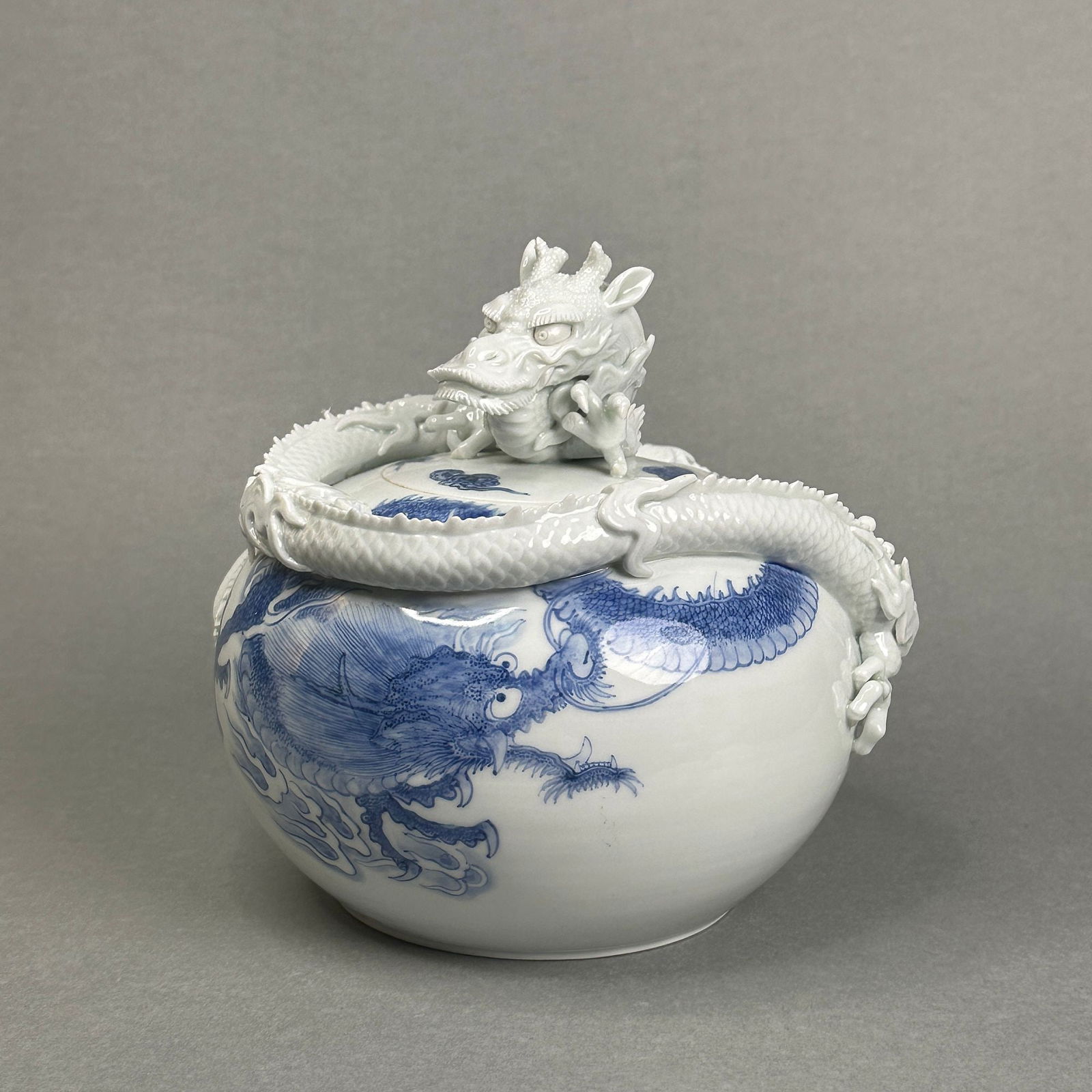A Japanese Meiji Hirado Porcelain Censer with Dragon, Meiji Period (1 of 17)