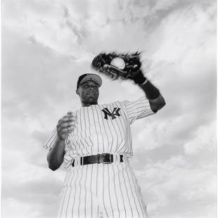 Photograph, Lee Friedlander: Lee Friedlander (American, b. 1934), "Derek Jeter," 1997, gelatin silver print, pencil signed, titled, and dated verso, gallery label (Fraenkel Gallery, San Francisco, CA) affixed verso, image: 20"h x