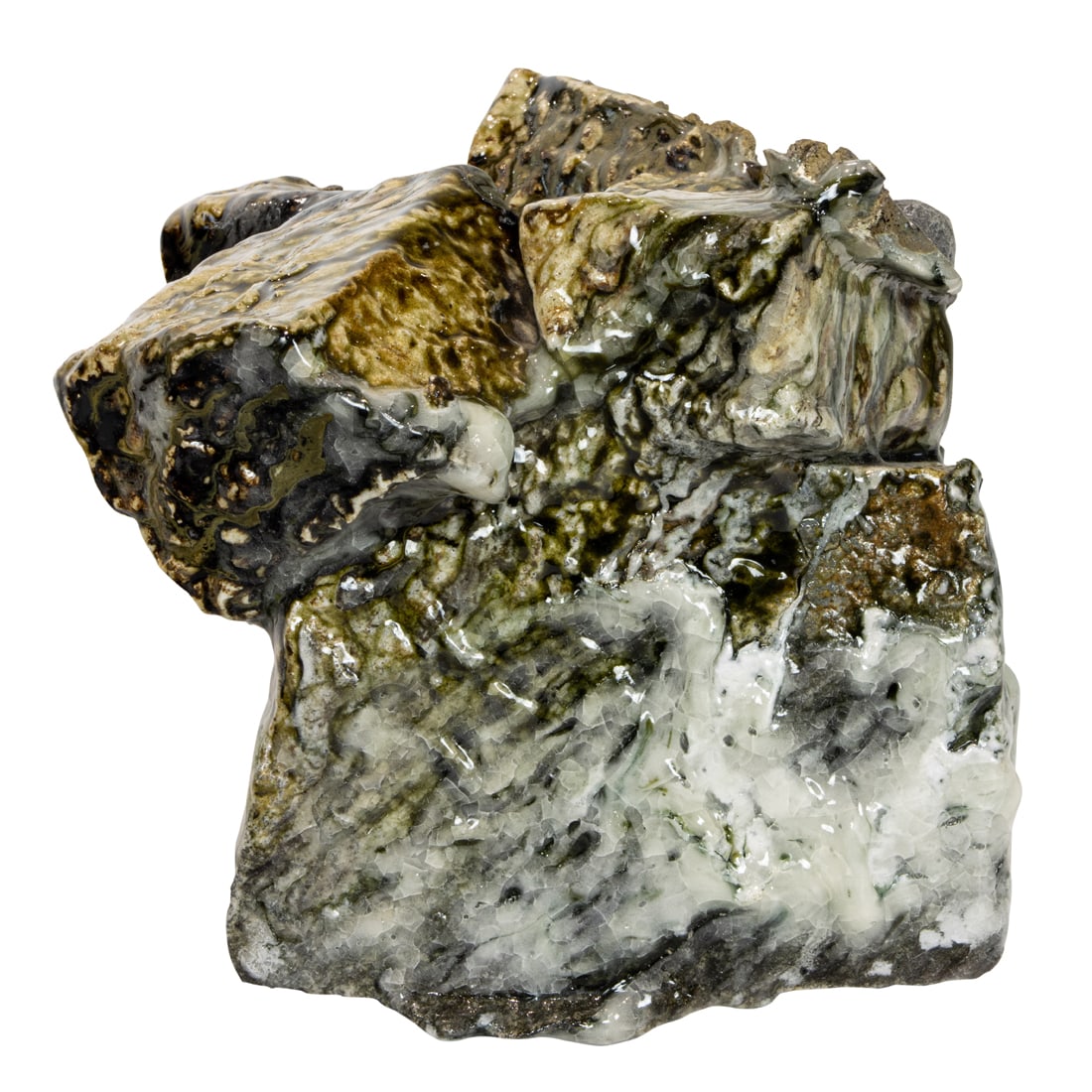 Sculpture, Jeff Shapiro: Jeff Shapiro (American, b. 1949), "Ice Flow," ceramic sculpture with glaze, overall: 9"h x 9"w x 10"d. Note: Proceeds to benefit North Beach Citizens nonprofit organization that addresses the needs of