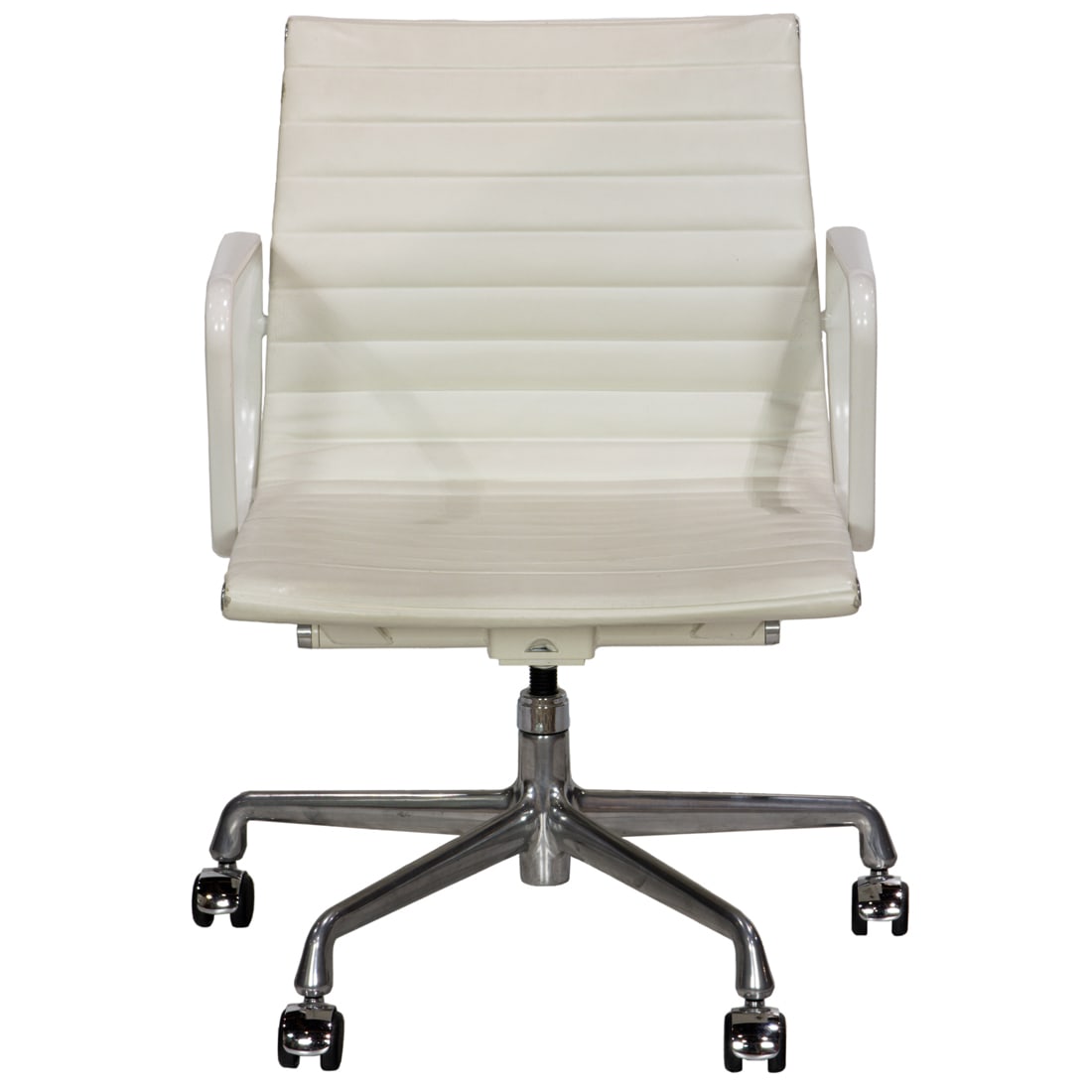 A Charles & Ray Eames for Herman Miller desk chair EA335: A Charles & Ray Eames for Herman Miller desk chair EA335, 2012 manufacturer's tag and black fabric label, 32.75"h x 27"w x 21"d