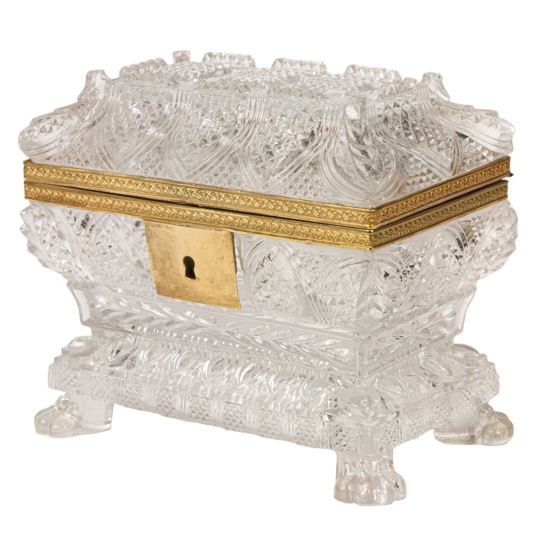 A Charles X cut glass gilt brass mounted box (1 of 4)
