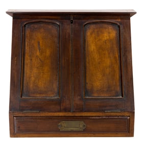 An English walnut travel desk, 19th century