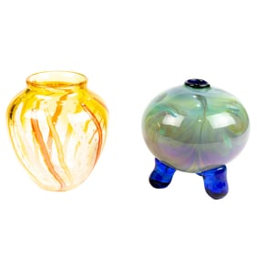 A Bruce Pizzichillo and Pari Gordon latticino glass vase