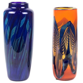Two Studio Art glass vases by Randy Strong