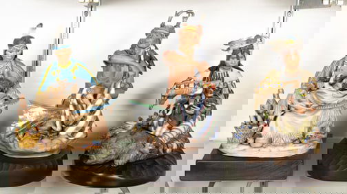 Three Cybis bisque figures of Native Americans