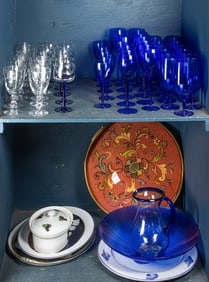 An assembled group of mainly glass and ceramics