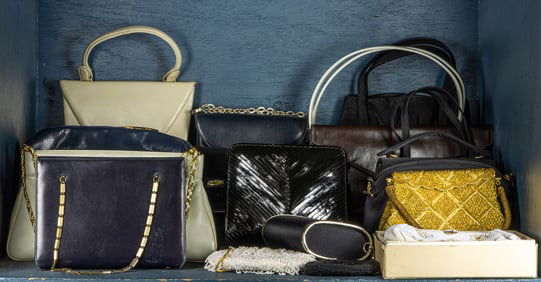 A group of seventeen vintage ladies' handbags and evening bags