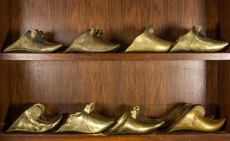 A group of eighteen Spanish Colonial brass stirrups