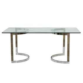 A Modern glass dining table
