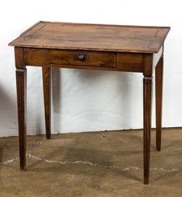 An Italian Neoclassical inlaid walnut desk, 28"h x 29
