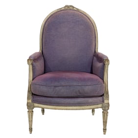 A Regency style bergere with violet upholstery