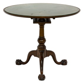 A Chippendale style walnut dish top Williamsburg lamp table