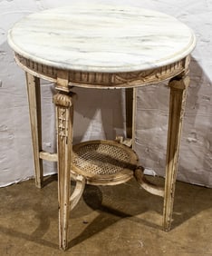 A Louis XVI style painted bouillotte table