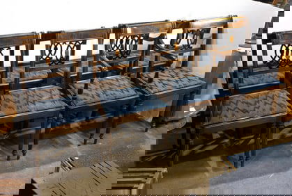 A set of eight Regency style mahogany dining chairs