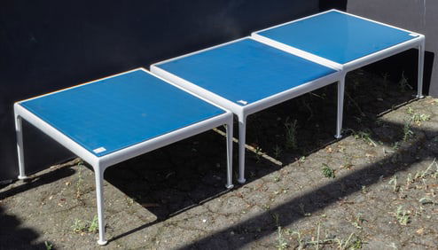 A suite of three Richard Schultz for Knoll enameled top side tables