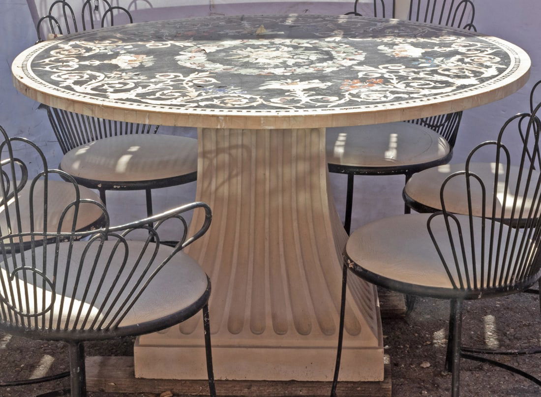 A Neoclassical style pietra dura inlaid marble center table (1 of 1)