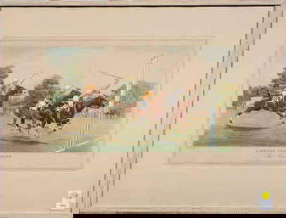 Prints with Gouache, Paul Brown: (lot of 2) Paul Brown (American, 1893-1958), "American Polo Scenes," handcolored etchings with gouache, each pencil signed lower left, overall (with frame, for each): 20.75"hx 26.75"w