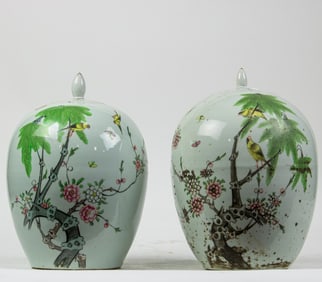(lot of 2) Chinese famille rose jars