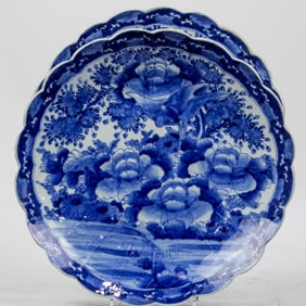 (lot of 2) Japanese blue and white chargers