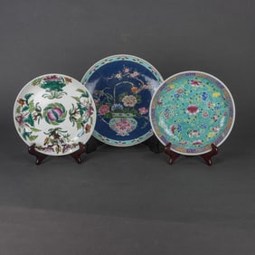 (lot of 3) Chinese famille rose dishes