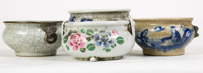 (lot of 4) Chinese porcelain censers From 4
