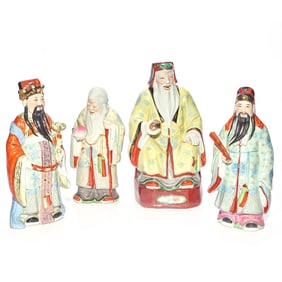 (lot of 4) Chinese famille rose Immortals
