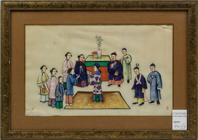 (lot of 3) Chinese export school paintings