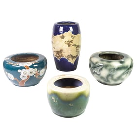 (lot of 4) Japanese ceramic hibachi