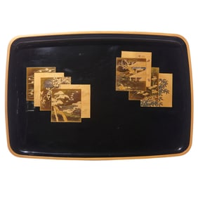 Japanese gilt lacquered tray
