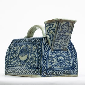 (lot of 2) Chinese blue and white chamber pots