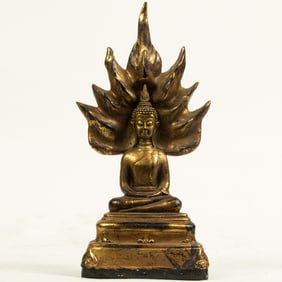 Southeast Asian gilt lacquered Buddha