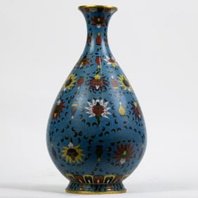 Chinese cloisonne enamel vase
