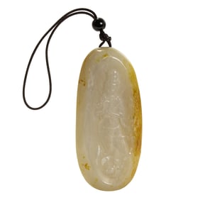 Chinese russet and white jade pebble carvings