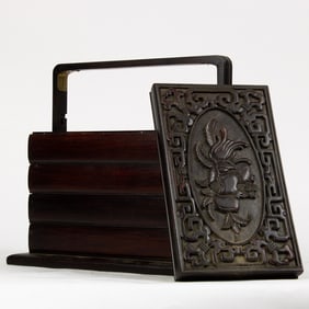 Chinese hardwood 4-tiers food box