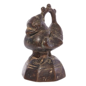 Burmese bronze bird-form 'opium' weight