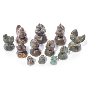 (lot of 12) Asian bronze opium weights