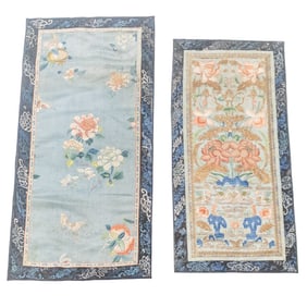 (lot of 2) Chinese embroidered panels